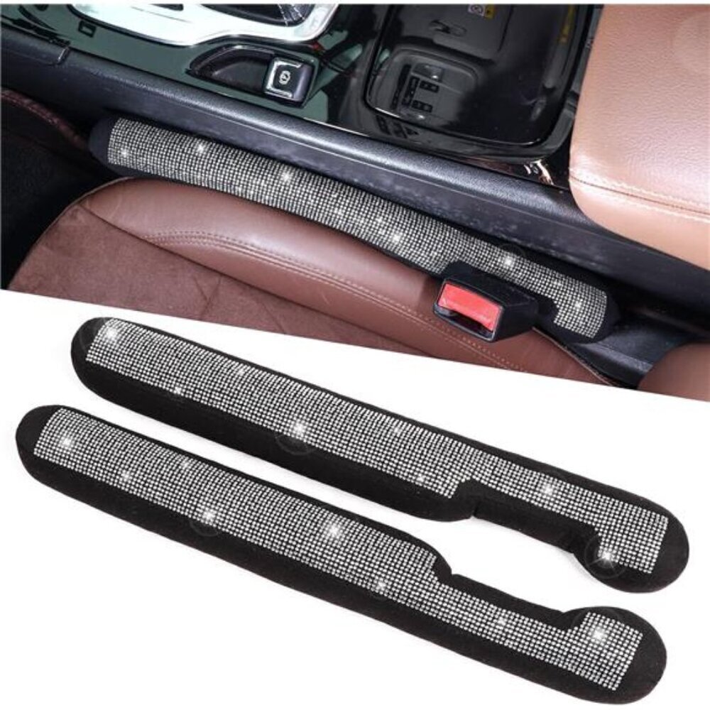 Seat Gap Filler Car Bling Universal Fit Crystal Diamond Rhinestone  2 Pack